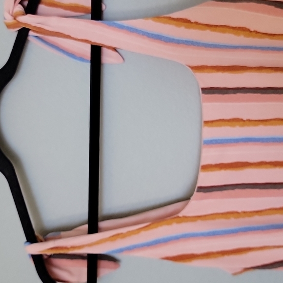 BCBGeneration Baddie Girly stripe tie shoulder bodysuit large - Picture 5 of 15